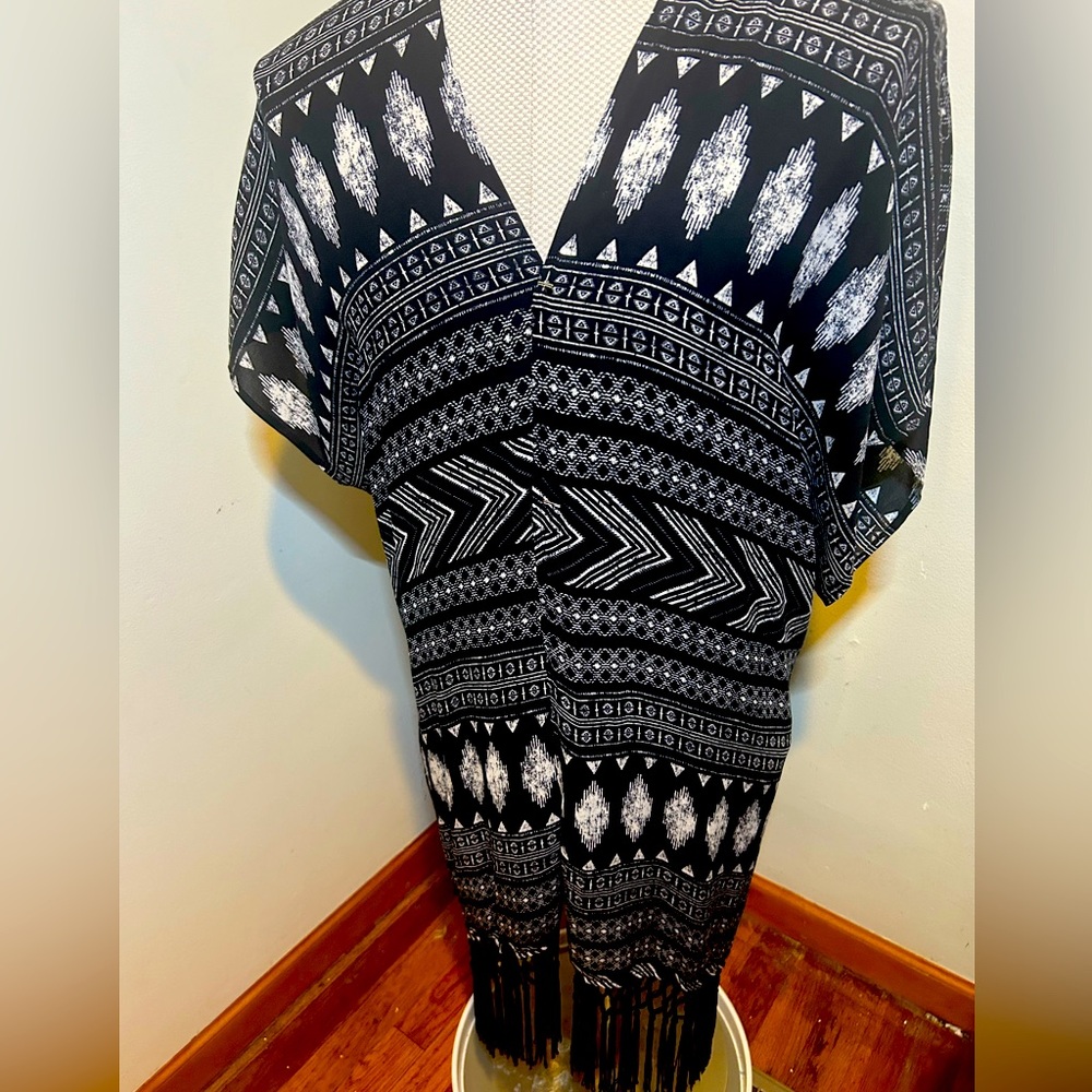Forever 21 Multi Color Aztec Western Duster With … - image 1